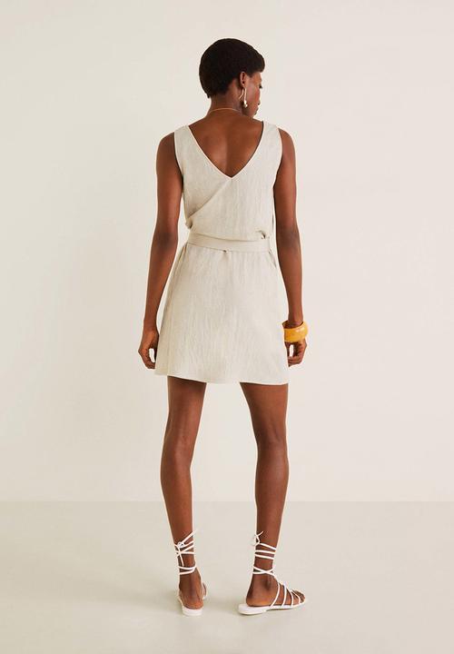 MANGO - Belt detail dress - grey