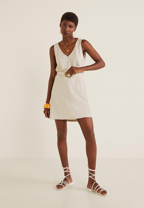 MANGO - Belt detail dress - grey