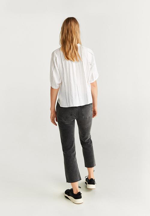 MANGO - Short sleeve blouse - white