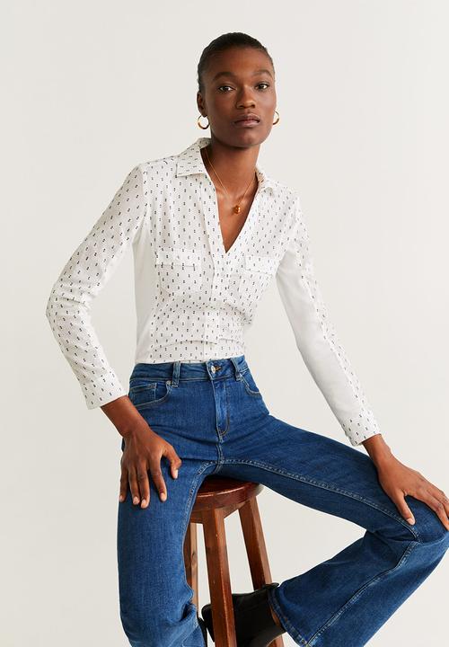 MANGO - Shirt planitap - white