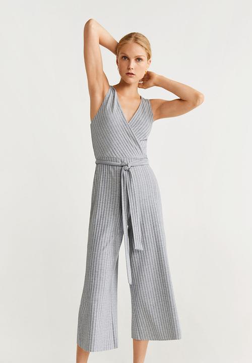 MANGO - Strip jumpsuit - grey