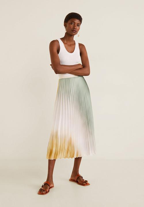 MANGO - Pleated skirt - multi