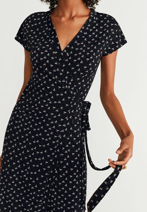MANGO - Wrap dress - black & white
