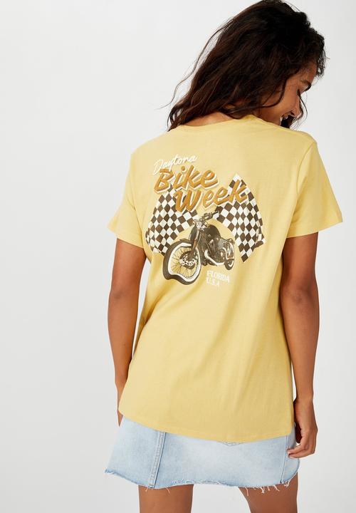 Cotton On - Classic vintage T-shirt bike week - yellow