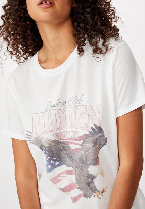 Cotton On - Classic vintage T-shirt hidden valley - white
