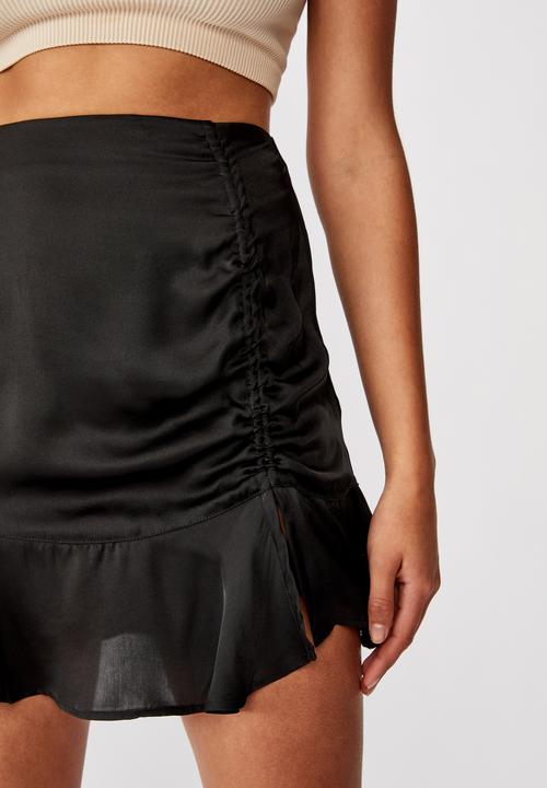 Cotton On - Coco rouched mini skirt - black