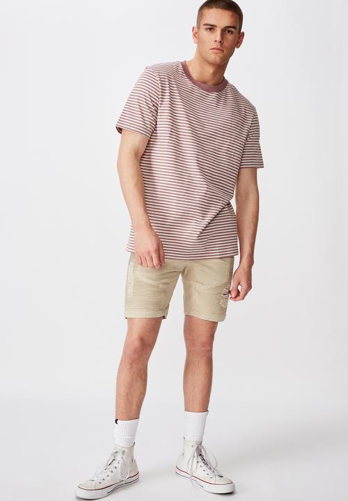 Factorie - Stripe T-shirt - rust & white 