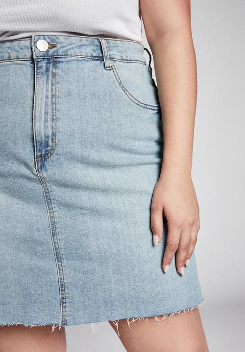 Cotton On - Curve denim skirt - blue
