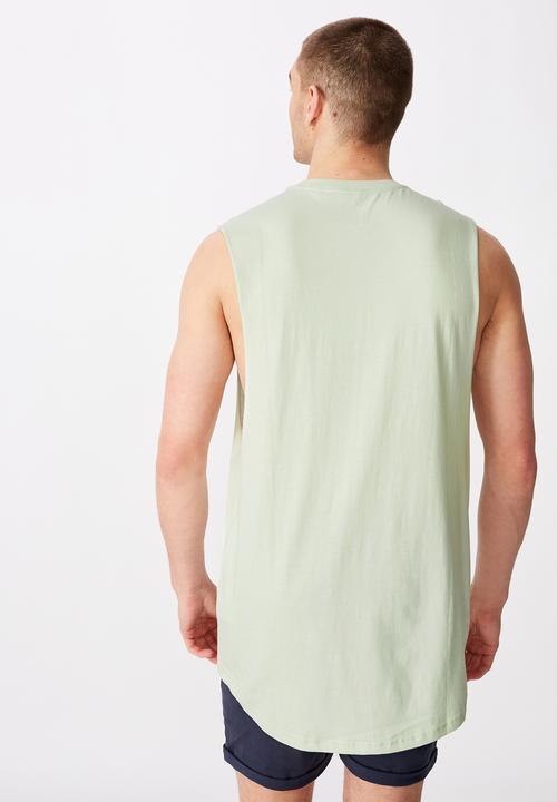 Factorie - Good vibes graphic muscle tank - green 