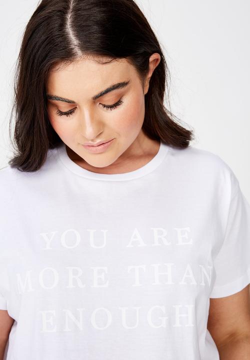 Cotton On - Curve graphic tee you are more than enough - white