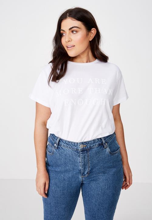 Cotton On - Curve graphic tee you are more than enough - white