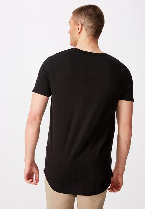 Factorie - Curved graphic T-shirt - black