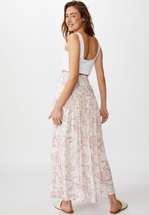 Cotton On - Nadia maxi skirt - white & pink