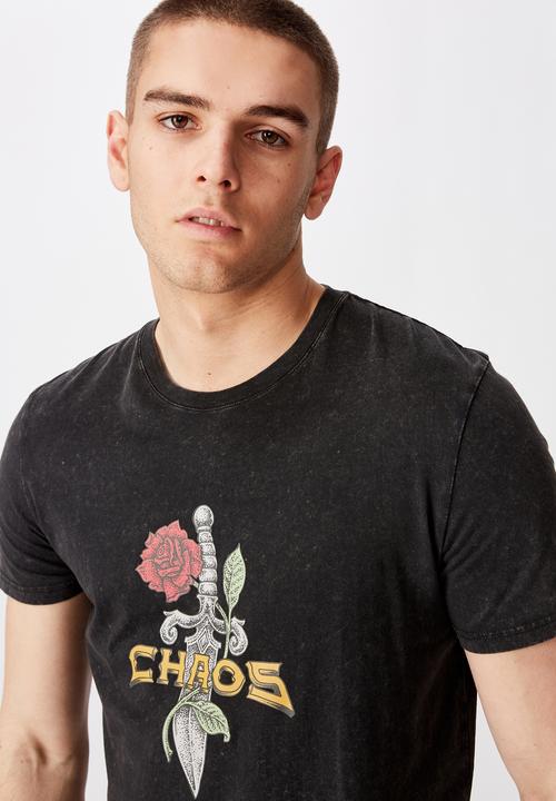 Factorie - Dagger slim graphic T-shirt - black