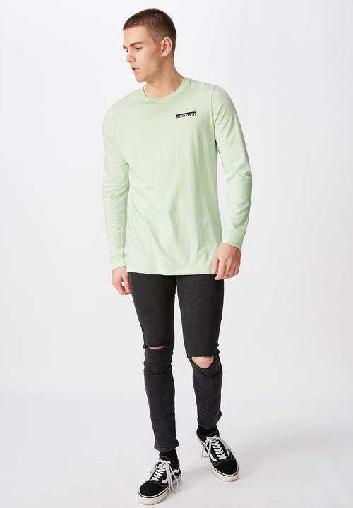 Factorie - Brooklyn NY slim long sleeve graphic T-shirt - green