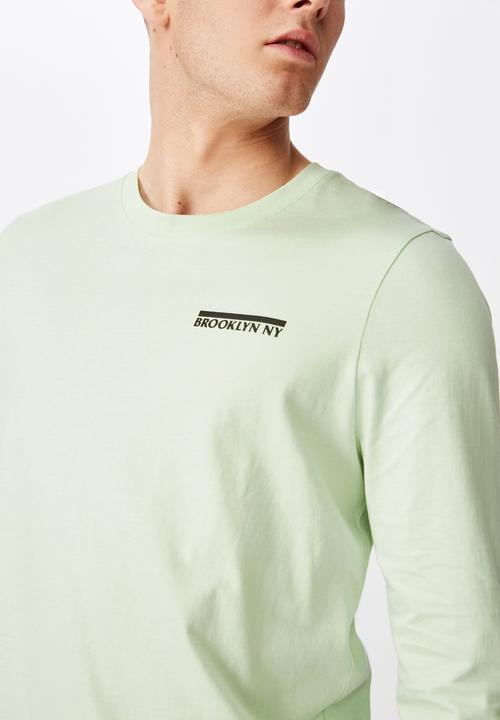 Factorie - Brooklyn NY slim long sleeve graphic T-shirt - green