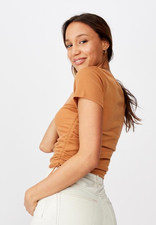 Cotton On - Millicent crew neck side tie - orange