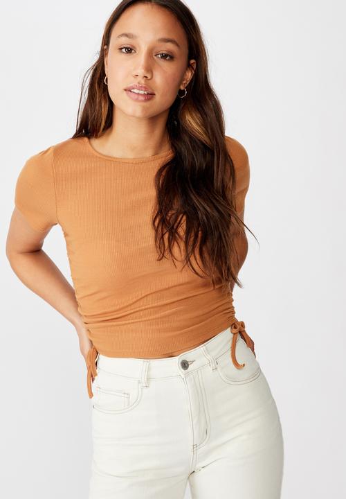 Cotton On - Millicent crew neck side tie - orange