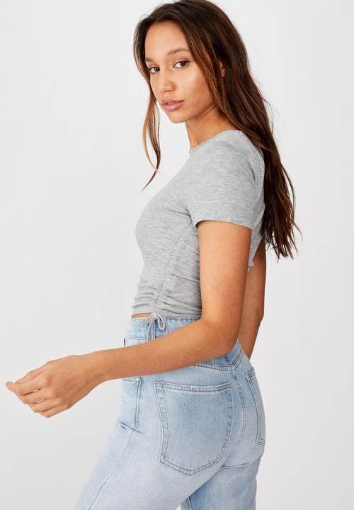 Cotton On - Millicent crew neck side tie - grey