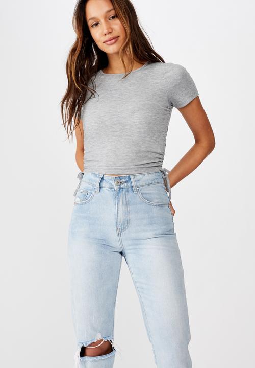 Cotton On - Millicent crew neck side tie - grey