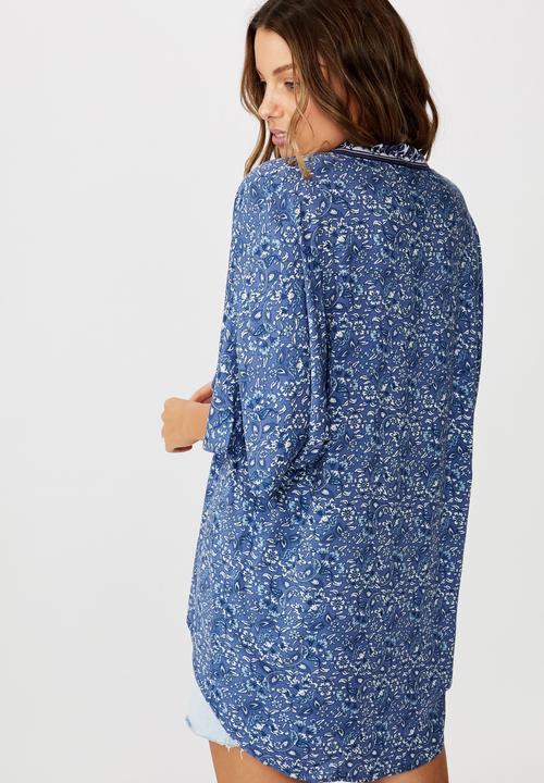 Cotton On - Wanderlust kimono - blue & white