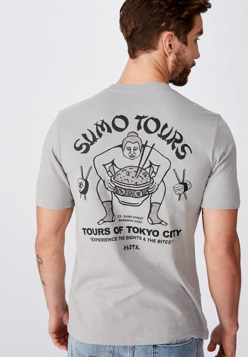 Cotton On - Sumo tours Tbar souvenir T-shirt - grey