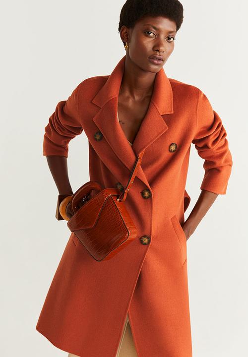 MANGO - Coat robert - orange