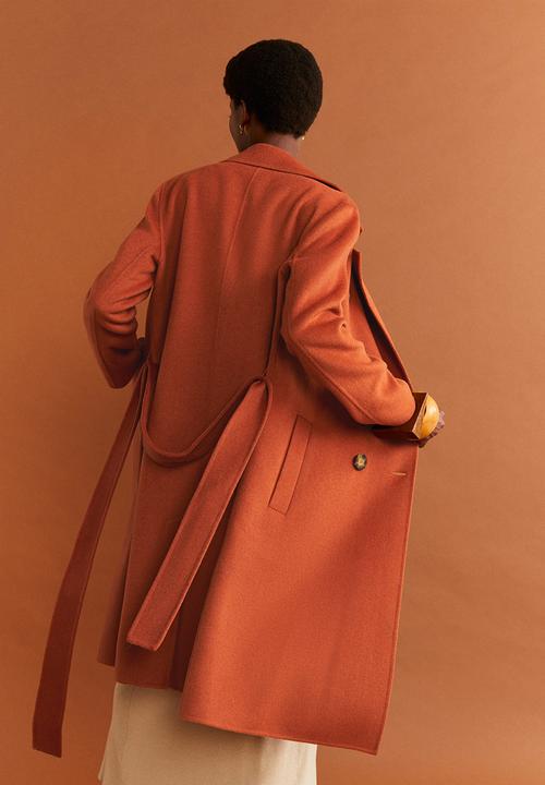 MANGO - Coat robert - orange