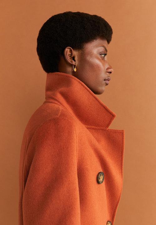 MANGO - Coat robert - orange