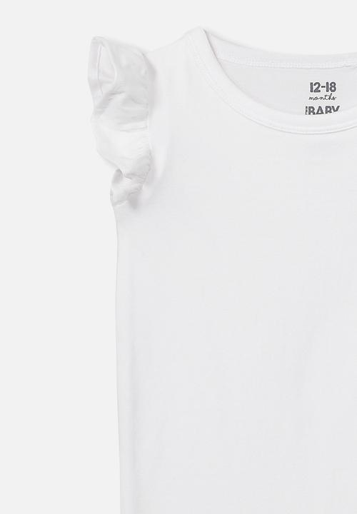 Cotton On - The sleeveless ruffle bubbysuit - white