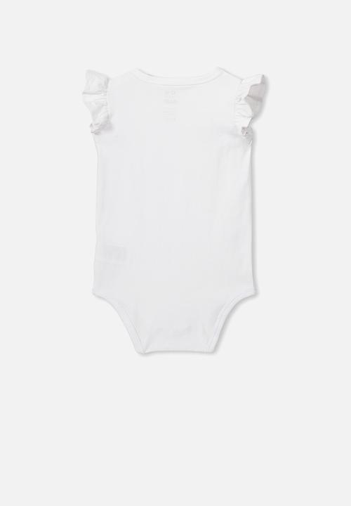 Cotton On - The sleeveless ruffle bubbysuit - white