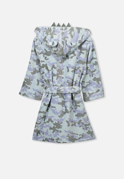 Cotton On - Boys long sleeve gown - blue & grey
