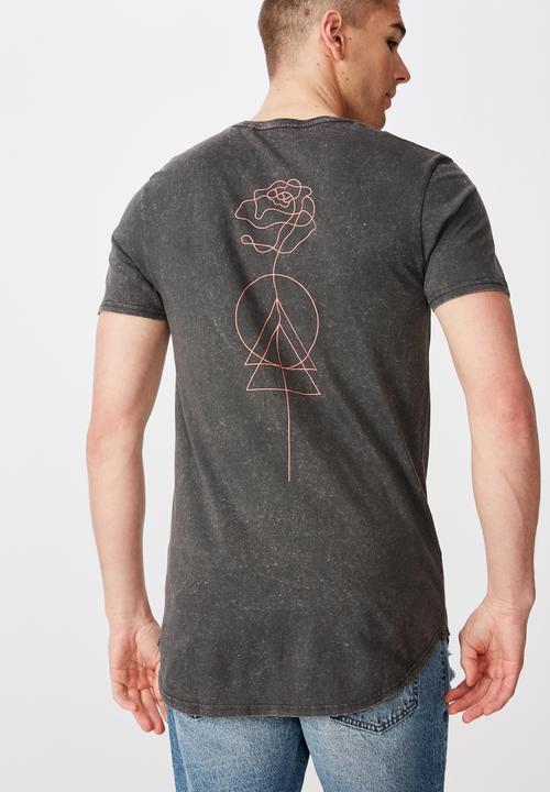 Factorie - Curved graphic T-shirt - grey