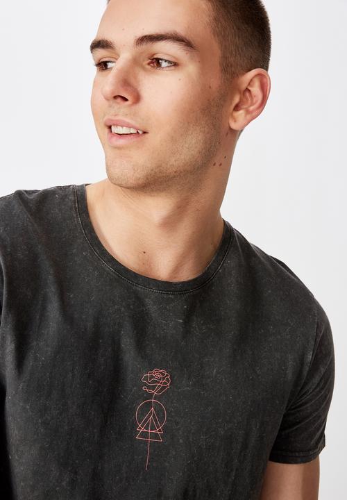 Factorie - Curved graphic T-shirt - grey