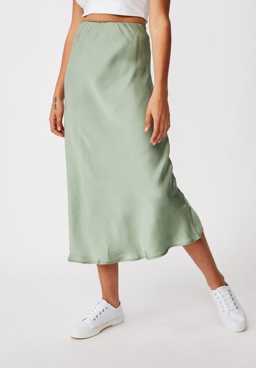 Cotton On - Belle bias midi skirt - green
