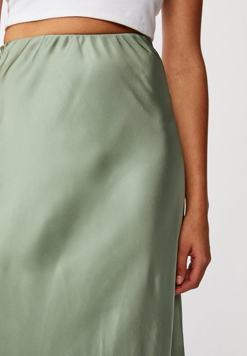 Cotton On - Belle bias midi skirt - green