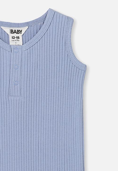 Cotton On - The sleeveless short leg romper - blue