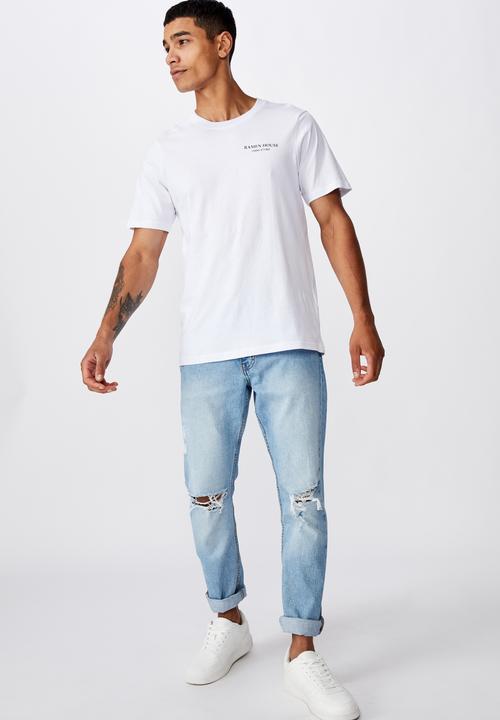 Cotton On - Noodle brain tbar souvenir T-shirt - white