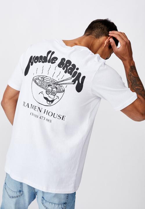 Cotton On - Noodle brain tbar souvenir T-shirt - white