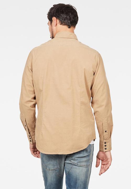 G-STAR - 3301 Slim long sleeve shirts  - beige