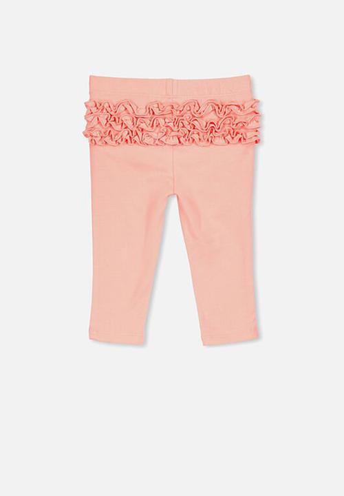 Cotton On - Quinn ruffle legging - orange 