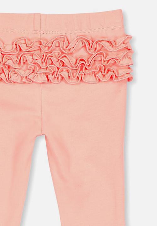 Cotton On - Quinn ruffle legging - orange 