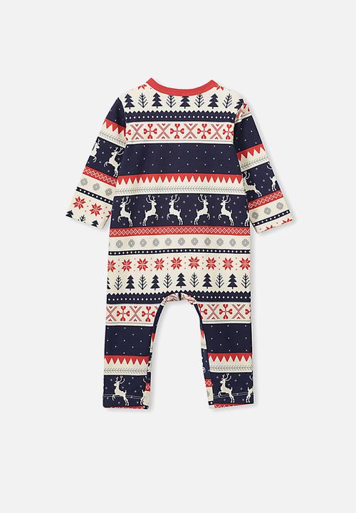 Cotton On - The long sleeve snap romper - multi