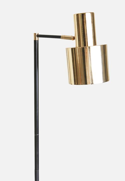 Sixth Floor - Kalco floor lamp - black & gold 