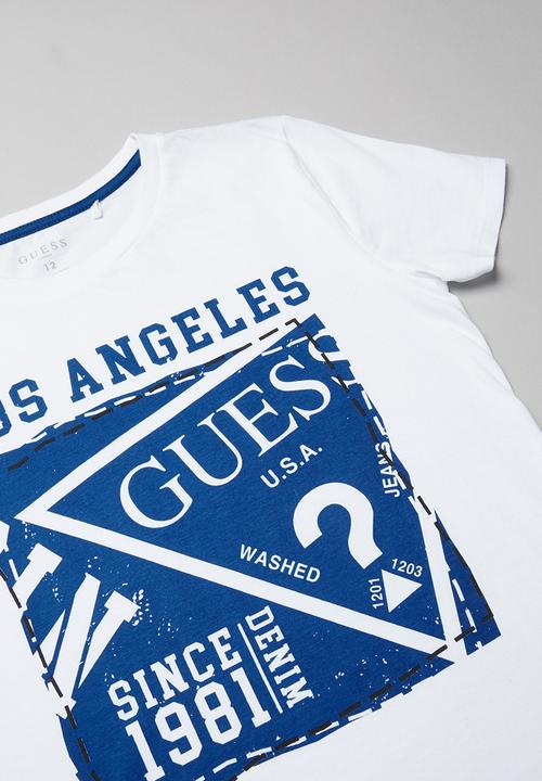 GUESS - Teens short sleeve guess stamp tee - white