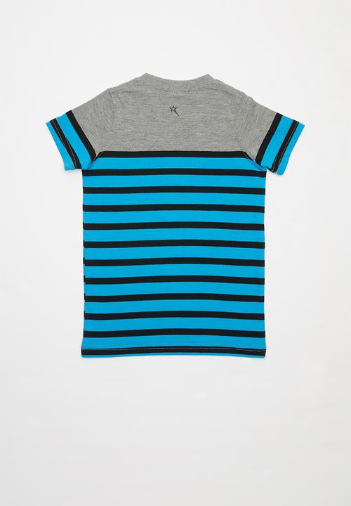 SOVIET - Gianni boys short sleeve - grey & blue 