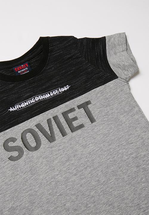 SOVIET - Boys short sleeve fashion tee - grey 
