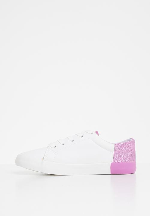 Pop Candy - Glitter detail sneaker - white & purple