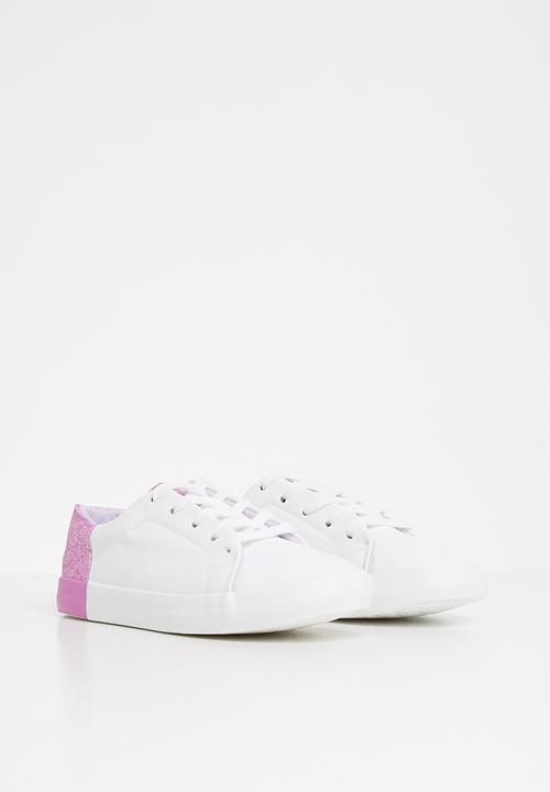 Pop Candy - Glitter detail sneaker - white & purple
