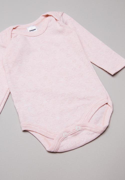 Pop Candy - 2 pack long sleeve bodyvests - pink & white 